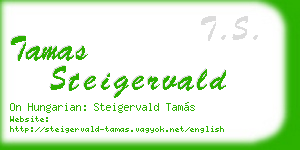 tamas steigervald business card
